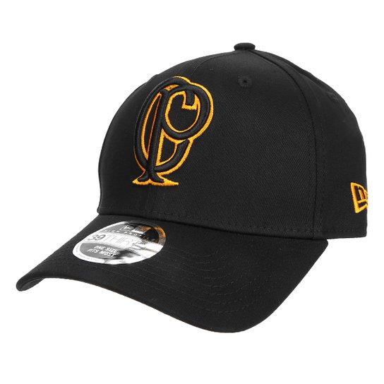 Boné New Era Corinthians Retrô Terrão Aba Curva - Preto+Laranja
