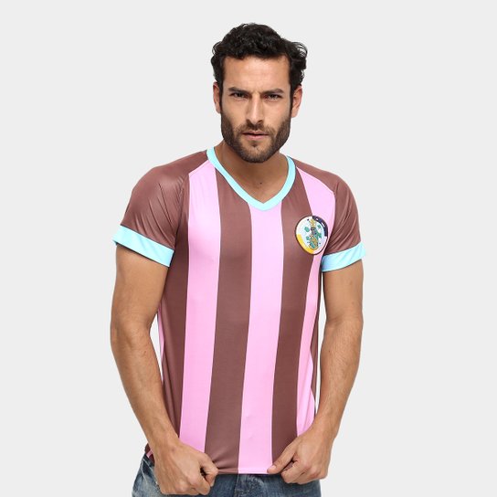 Camisa Corinthians Casuals Réplica Masculina - Rosa+Marrom