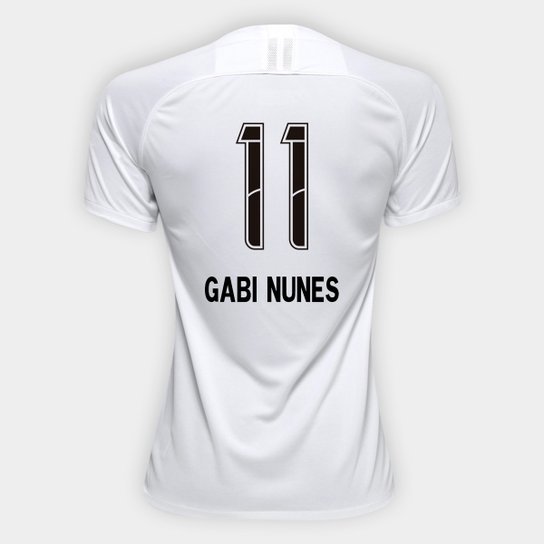 Camisa Corinthians I 19/20 N° 11 Gabi Nunes - Torcedor Nike Feminina - Branco+Preto