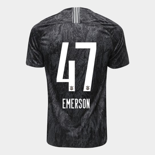 Camisa Corinthians II 18/19 Nº 47 Emerson - Torcedor Nike Masculina - Preto