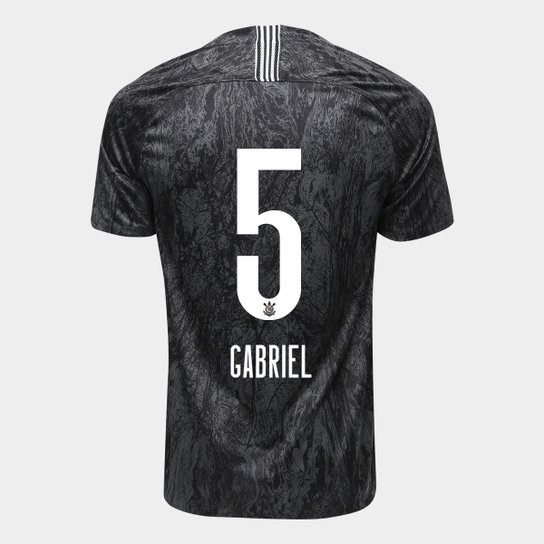 Camisa Corinthians II 18/19 Nº 5 Gabriel - Torcedor Nike Masculina - Preto