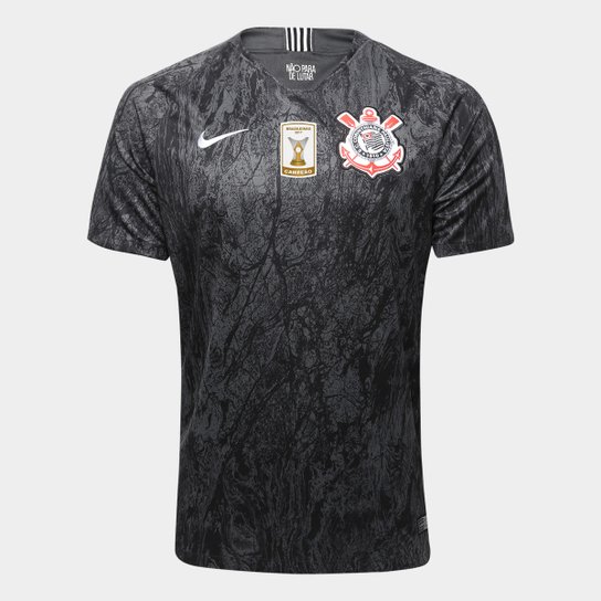 Camisa Corinthians II 18/19 s/n° Torcedor Nike - Patch Campeão Brasileiro - Preto