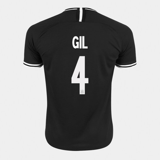 Camisa Corinthians II 19/20 - Gil Nº 26 - Torcedor Nike Masculina - Preto+Branco