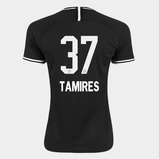 Camisa Corinthians II 19/20 N° 37 Tamires - Torcedor Nike Feminina - Preto+Branco