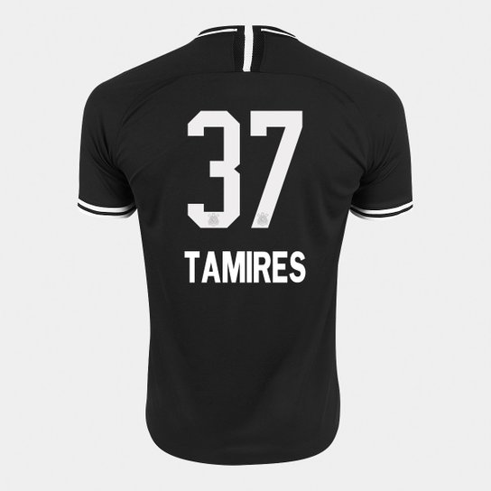 Camisa Corinthians II 19/20 N° 37 Tamires - Torcedor Nike Masculina - Preto+Branco