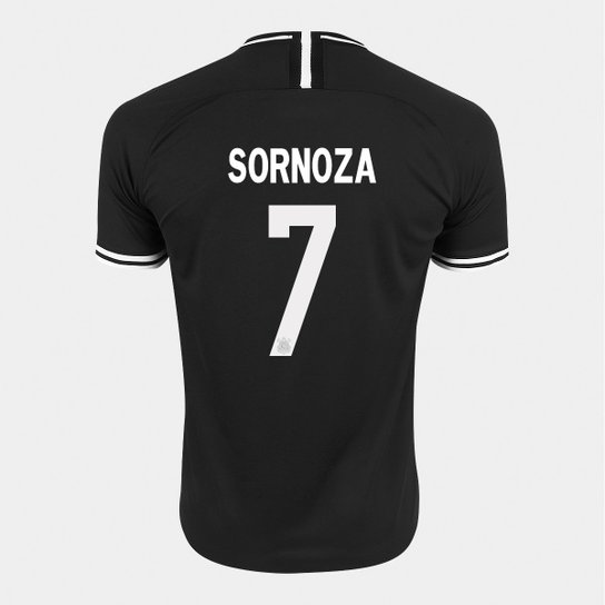Camisa Corinthians II 19/20 N° 7 Sornoza - Torcedor Nike Masculina - Preto+Branco