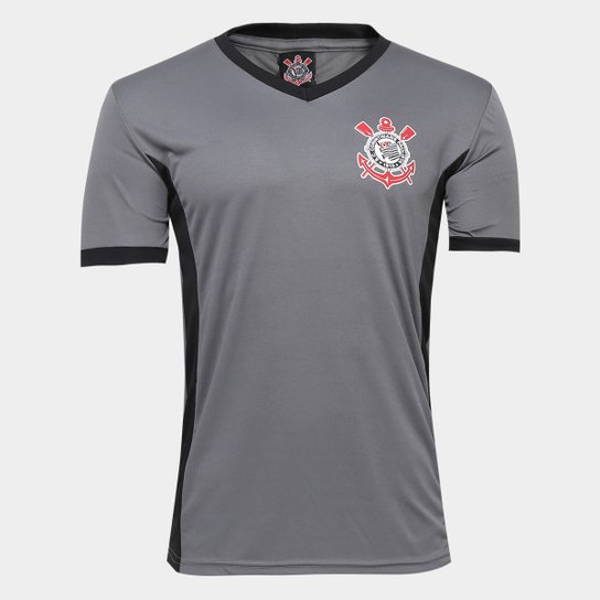 Camisa Corinthians Max Masculina - Chumbo+Preto