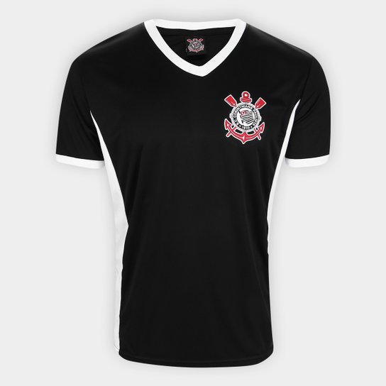 Camisa Corinthians Max Masculina - Preto+Branco