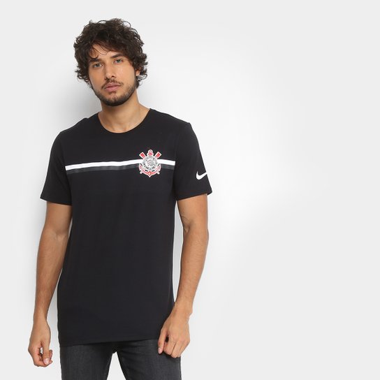 Camiseta Corinthians Nike Crest Masculina - Preto