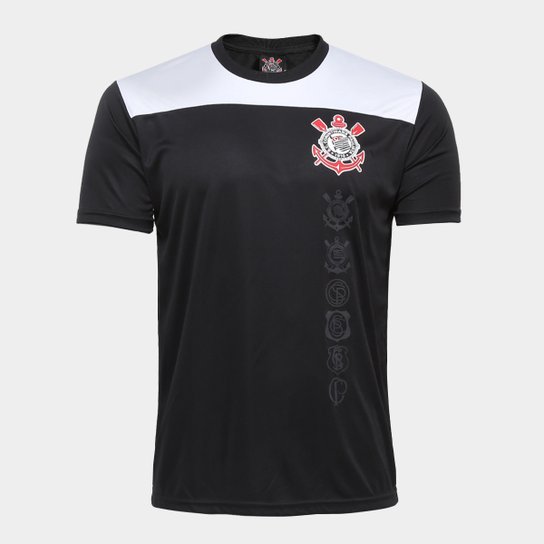 Camiseta Corinthians Stall Masculina - Preto+Branco