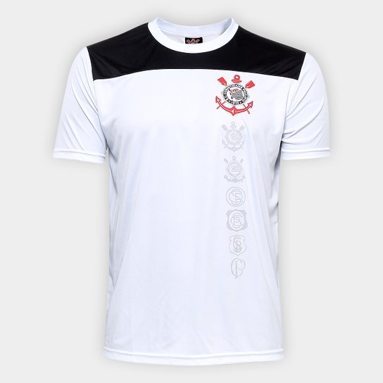 Camiseta Corinthians Stall Masculina - Branco+Preto