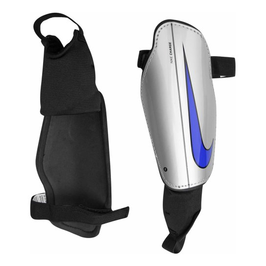 Caneleira c/ Tornozeleira Nike Charge 2.0 - Cinza+Azul