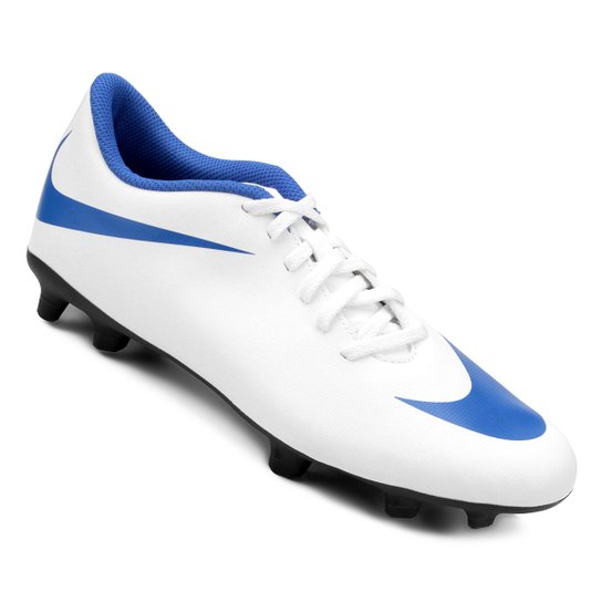 Chuteira Campo Nike Bravata 2 FG Masculina - Branco+Azul