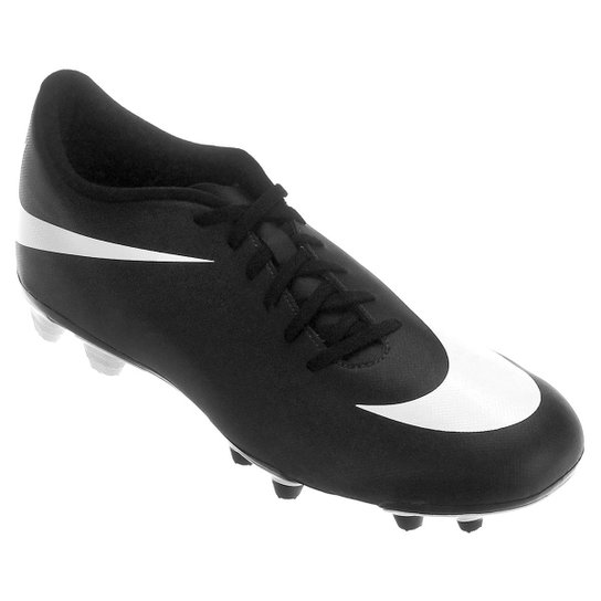 Chuteira Campo Nike Bravata FG Masculina - Preto+Branco