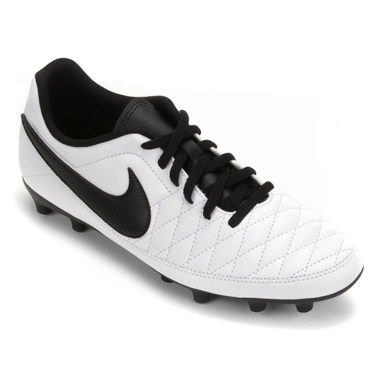 Chuteira Campo Nike Majestry FG Masculina - Branco+Preto