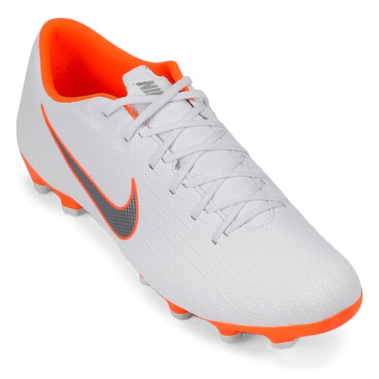 Chuteira Campo Nike Mercurial Vapor 12 Academy Masculina - Branco+Cinza