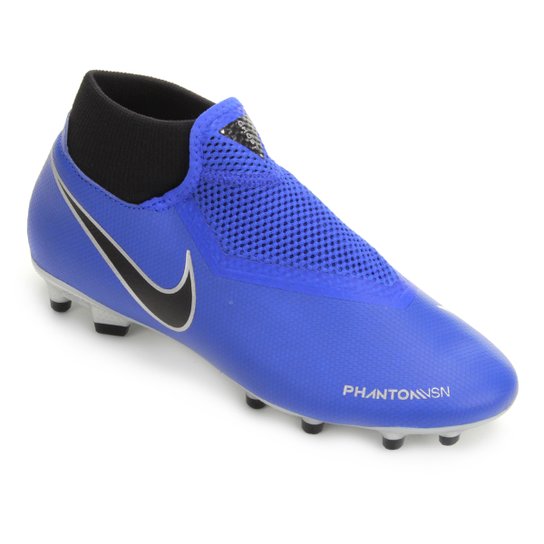 Chuteira Campo Nike Phantom VSN Academy DF FG Masculina - Azul+Preto