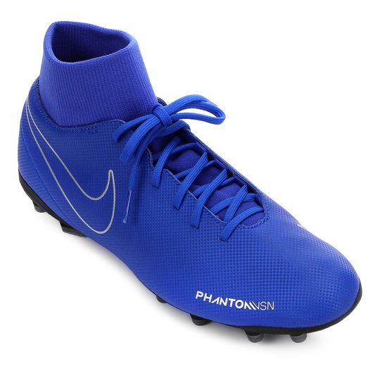 Chuteira Campo Nike Phantom VSN Club FG Masculina - Azul+Preto