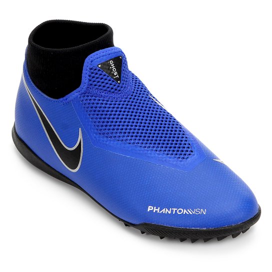Chuteira Society Nike Phantom VSN Academy DF TF Masculina - Azul+Preto