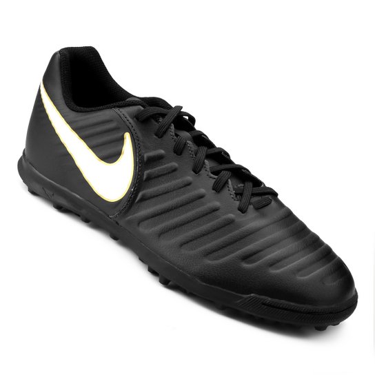 Chuteira Society Nike Tiempo Rio 4 TF Masculina - Preto+Branco