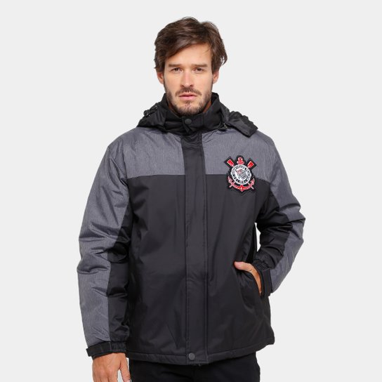 Jaqueta Corinthians Estilo Denim 17 Masculina - Preto