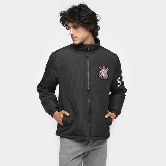 Jaqueta Corinthians Matelasse Salles Masculina - Preto