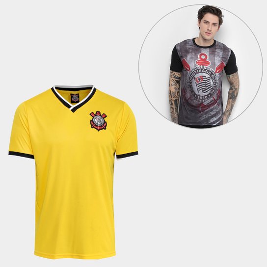 Kit Camisas 2014 + The Only Corinthians Masculina - Amarelo+Preto