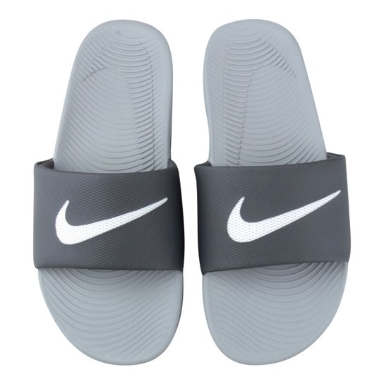 Sandália Nike Kawa Slide Masculina - Branco+Cinza
