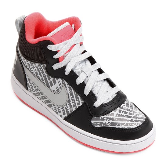 Tênis Infantil Nike Court Borough Prnt Gs - Cinza+Pink