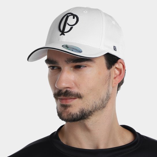 Boné Aba Curva SuperCap Corinthians Bordado Strapback