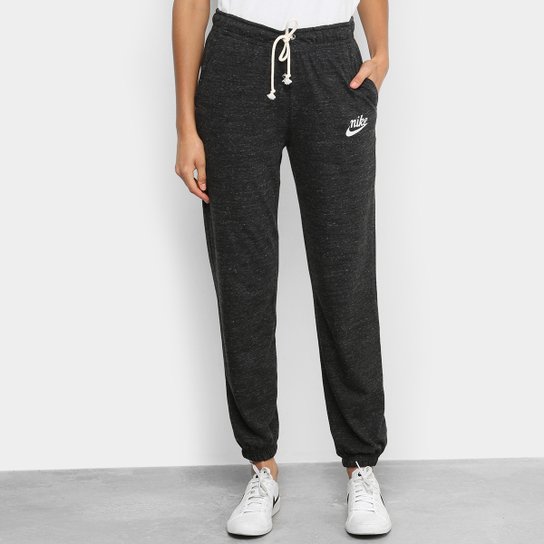 Calça Nike Sportwear Gym Vintage Feminina - Preto+Branco