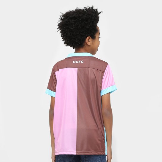 Camisa Corinthian Casuals Infantil Home 17/18 Torcedor - Marrom+Rosa