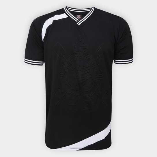 Camisa Corinthians Emboss Lotus Manga Curta Masculina