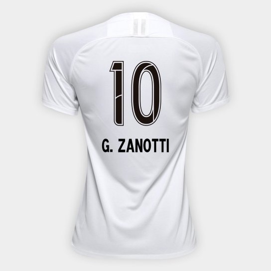 Camisa Corinthians I 19/20 N° 10 G. Zanotti - Torcedor Nike Feminina - Branco+Preto