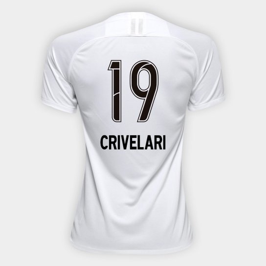 Camisa Corinthians I 19/20 N° 19 Crivelari - Torcedor Nike Feminina - Branco+Preto