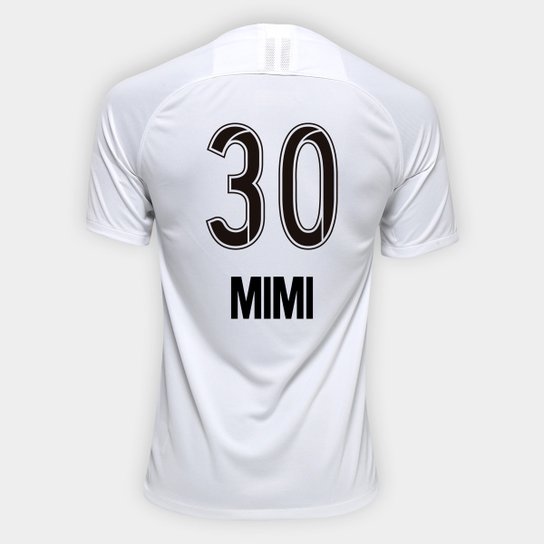 Camisa Corinthians I 19/20 N° 30 Mimi - Torcedor Nike Masculina - Branco+Preto