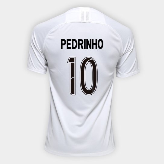 Camisa Corinthians I 19/20 - Pedrinho Nº 10 - Torcedor Nike Masculina - Branco+Preto