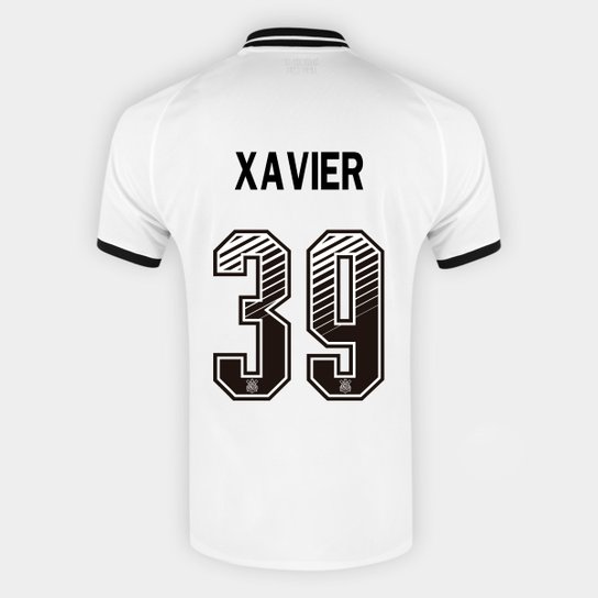 Camisa Corinthians I 20/21 Xavier Nº 39 Torcedor Nike Masculina - Branco+Preto
