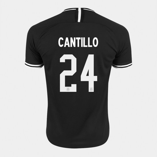 Camisa Corinthians II 19/20 - Cantillo Nº 24 - Torcedor Nike Masculina - Preto+Branco