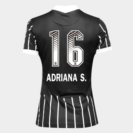 Camisa Corinthians II 20/21 - Adriana S. N° 16 - Torcedor Nike Feminina - Preto+Branco