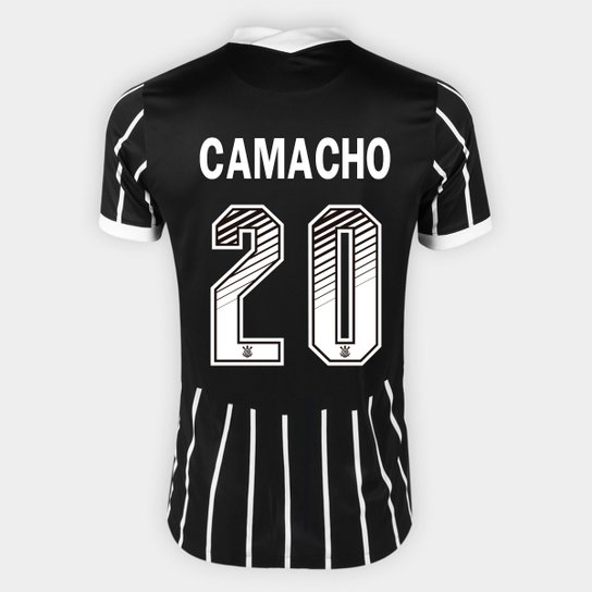 Camisa Corinthians II 20/21 - Camacho Nº 20 - Torcedor Nike Masculina - Preto+Branco