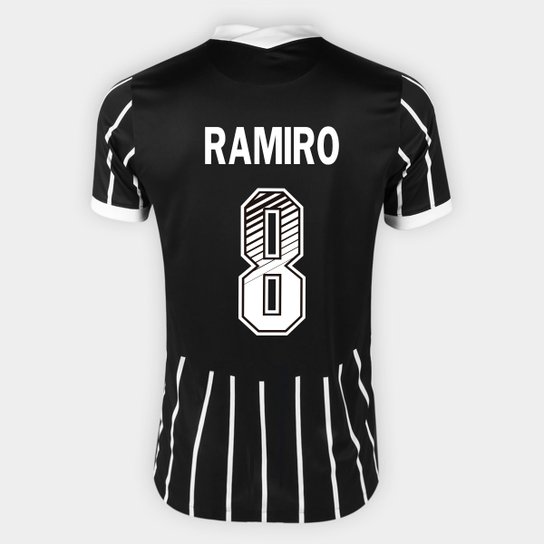 Camisa Corinthians II 20/21 - Ramiro Nº 8 - Torcedor Nike Masculina - Preto+Branco