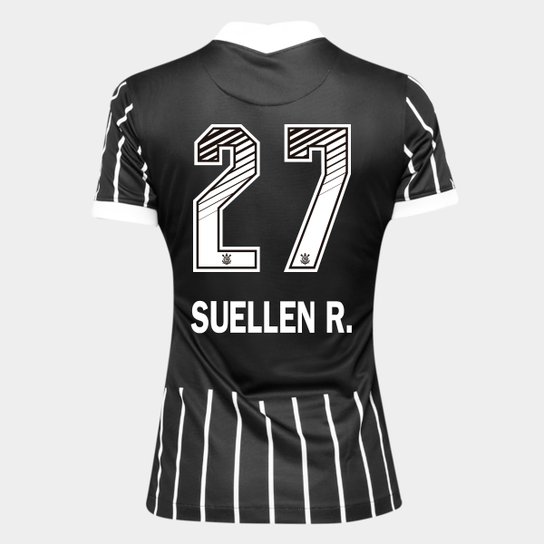 Camisa Corinthians II 20/21 - Suellen R. N° 27 - Torcedor Nike Feminina - Preto+Branco