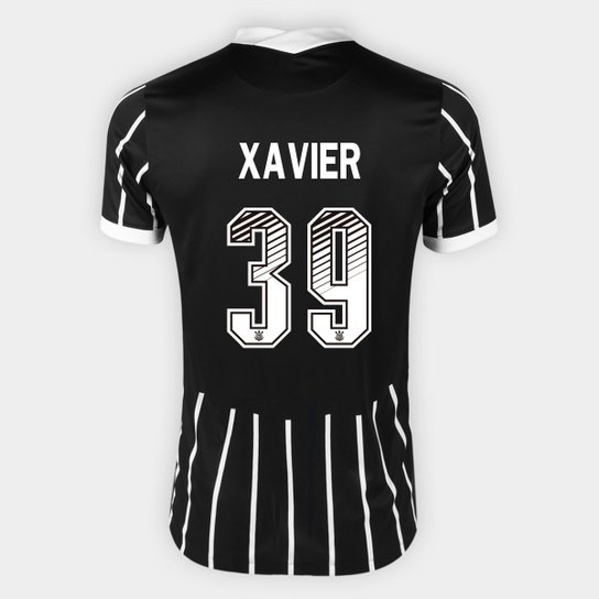 Camisa Corinthians II 20/21 Xavier Nº 39 Torcedor Nike Masculina - Preto+Branco