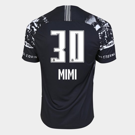Camisa Corinthians III Invasões 19/20 Mimi Nº 30 - Torcedor Nike Masculina - Preto+Branco