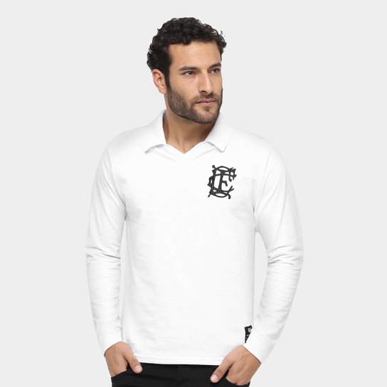 Camisa Polo Corinthian Casuals Retrô Masculina - Branco