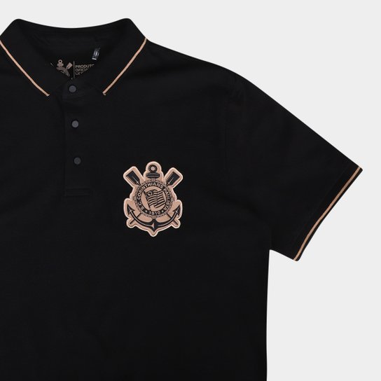 Camisa Polo Corinthians Com Punho Masculina