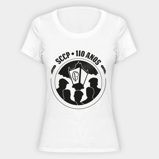 Camiseta Corinthians 110 Anos White Feminina