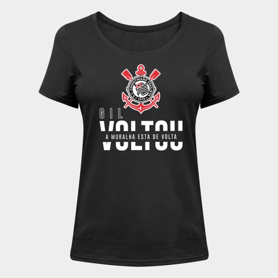 Camiseta Corinthians Gil I Feminina - Preto