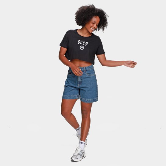 Camiseta Cropped Corinthians Feminina